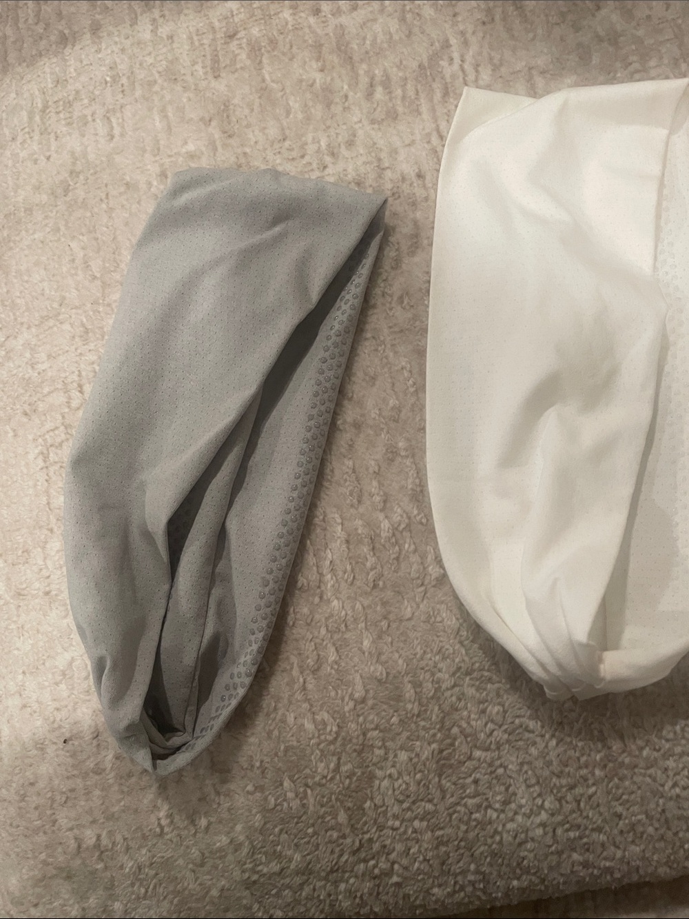 Light Gray and White Sports Headbands - Stretchy Moisture-Wicking